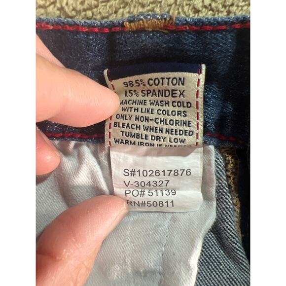 VTG Y2K Anchor Blue Men's Low Rise Slim Stretch Medium Wash Denim Jeans Sz 34x30 - Picture 10 of 11